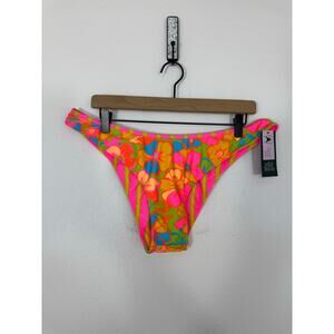 Wild Fable Reversible Neon Floral Cheeky Bikini Bottoms Size L NWT